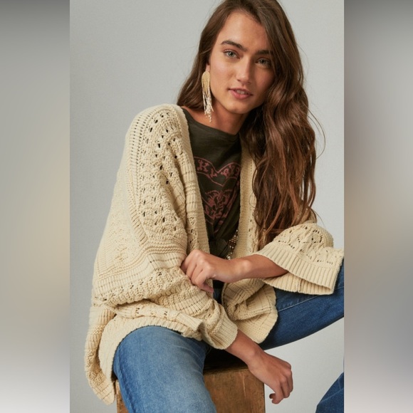 NWT‎ Lucky 🍀 Brand Crochet Cardigan - Picture 5 of 6